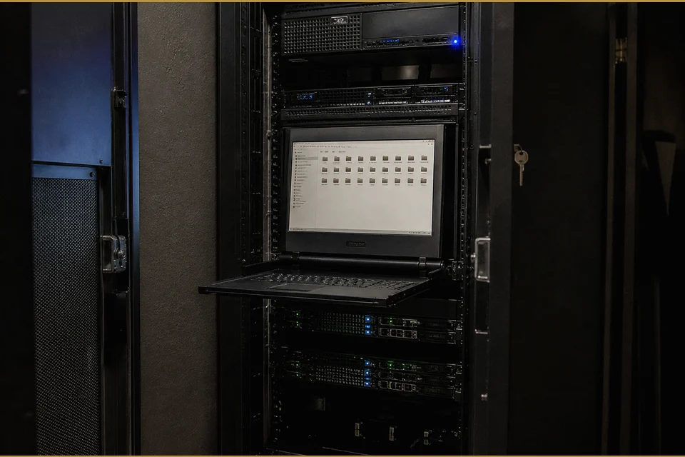 Server rack used as the archive plate